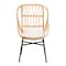 Baxton Studio Caelia Modern Bohemian Natural Brown Rattan and Black Metal Chair 207-12676 - alternate 3